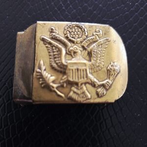 Vintage Brass Military Belt Buckle